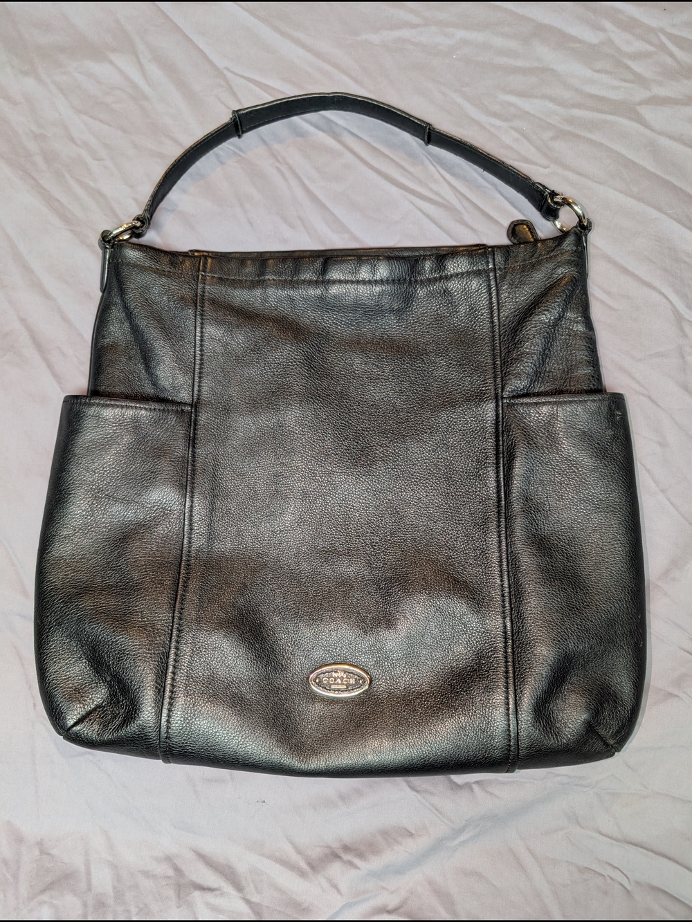 Coach Black Leather Hobo Bag